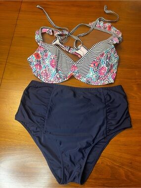Costa Del Sol 2-Piece High-Waisted Boho Bikini – Size 1X